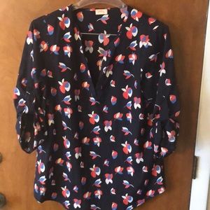 Navy blue patterned top